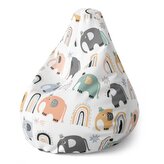Dětský sedací vak Pear Animovaní sloni: 70 x 95 x 15 cm