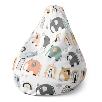 Dětský sedací vak Pear Animovaní sloni: 70 x 95 x 15 cm