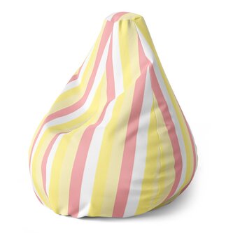 Dětský sedací vak Pear Žlutorůžové pruhy: 70 x 95 x 15 cm