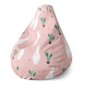 Dětský sedací vak Pear Lama a kaktusy: 70 x 95 x 15 cm