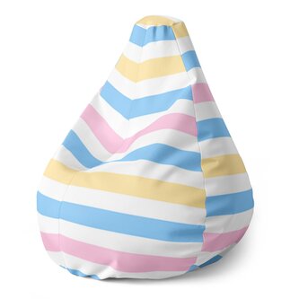 Dětský sedací vak Pear Barevné pruhy: 70 x 95 x 15 cm