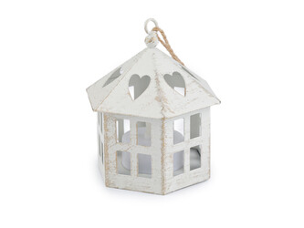 Kovová lucerna svítící k zavěšení - 1 ks - 9 krémová světlá