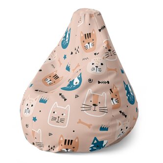 Dětský sedací vak Pear Barevné kočičky: 70 x 95 x 15 cm