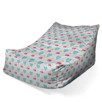 Dětský sedací vak Lounge Třešně a srdce: 80 x 95 x 50 cm