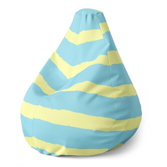 Dětský sedací vak Pear Modrožluté pruhy: 70 x 95 x 15 cm