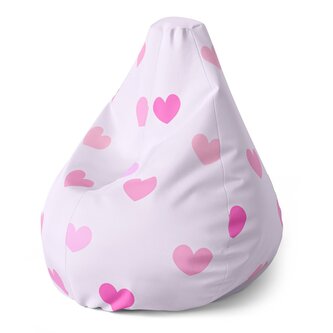 Dětský sedací vak Pear Růžové srdce: 70 x 95 x 15 cm