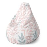 Dětský sedací vak Pear Růžové a modré lístky : 70 x 95 x 15 cm