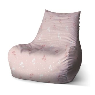 Dětský sedací vak Bean Bílé a růžové květy: 60 x 70 x 70 cm