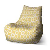 Dětský sedací vak Bean Bílé kruhy na žluté: 60 x 70 x 70 cm