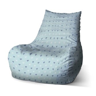 Dětský sedací vak Bean Srdce na modré: 60 x 70 x 70 cm