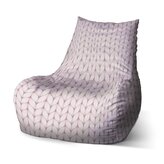 Dětský sedací vak Bean Bledě růžové pletení: 60 x 70 x 70 cm