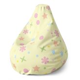 Dětský sedací vak Pear Hvězdy, květy a puntíky: 70 x 95 x 15 cm