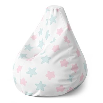 Dětský sedací vak Pear růžové a modré hvězdy: 70 x 95 x 15 cm