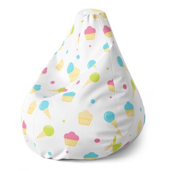 Dětský sedací vak Pear Zmrzlinky s muffiny: 70 x 95 x 15 cm