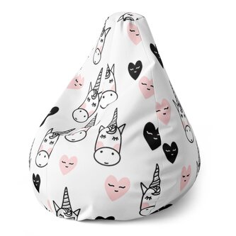 Dětský sedací vak Pear Hlava jednorožce: 70 x 95 x 15 cm