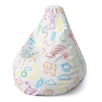 Dětský sedací vak Pear Barevná školka: 70 x 95 x 15 cm