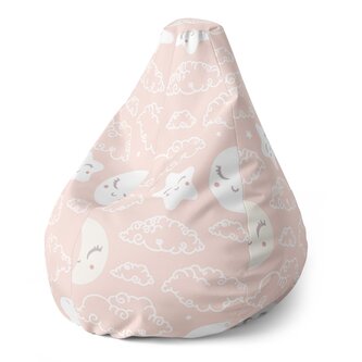 Dětský sedací vak Pear Mráčky a měsíc: 70 x 95 x 15 cm