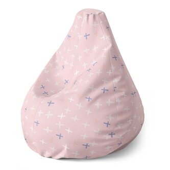 Dětský sedací vak Pear Barevné křížky: 70 x 95 x 15 cm