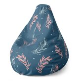 Dětský sedací vak Pear Barevná peříčka : 70 x 95 x 15 cm