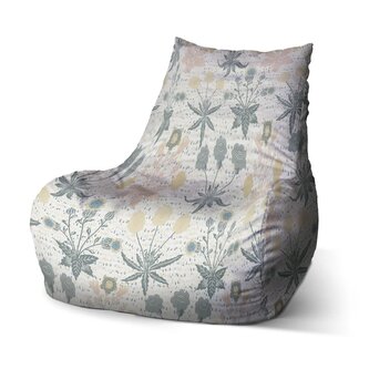 Dětský sedací vak Bean Šedé květiny: 60 x 70 x 70 cm