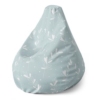 Dětský sedací vak Pear Bílé lístky: 70 x 95 x 15 cm