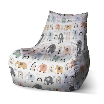 Dětský sedací vak Bean Animovaní sloni: 60 x 70 x 70 cm