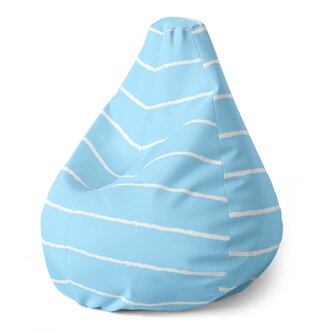 Dětský sedací vak Pear Bílé linky na modré: 70 x 95 x 15 cm