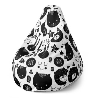 Dětský sedací vak Pear Kočička a medvěd: 70 x 95 x 15 cm