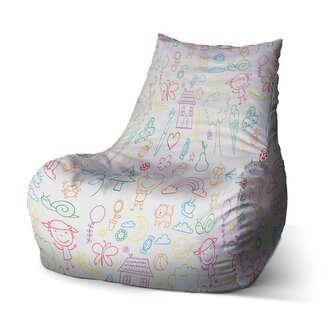 Dětský sedací vak Bean Barevná školka: 60 x 70 x 70 cm