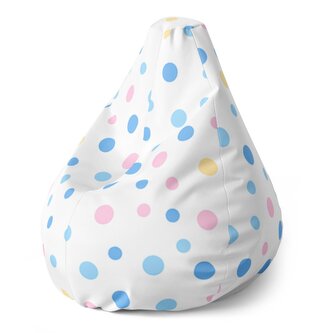 Dětský sedací vak Pear Barevné puntíky na bílé: 70 x 95 x 15 cm