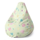 Dětský sedací vak Pear Srdíčka a spirály: 70 x 95 x 15 cm