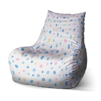 Dětský sedací vak Bean Barevné puntíky na bílé: 60 x 70 x 70 cm