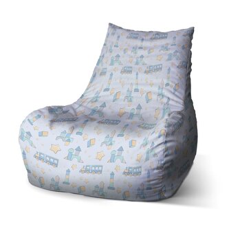Dětský sedací vak Bean Stavebnice a vláčky: 60 x 70 x 70 cm