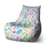 Dětský sedací vak Bean Barevná škola: 60 x 70 x 70 cm