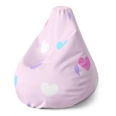 Dětský sedací vak Pear Srdce vedle srdce: 70 x 95 x 15 cm