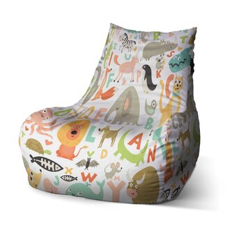 Dětský sedací vak Bean Zoo abeceda: 60 x 70 x 70 cm