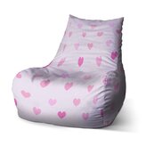 Dětský sedací vak Bean Růžové srdce: 60 x 70 x 70 cm