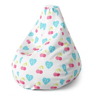 Dětský sedací vak Pear Třešně a srdce: 70 x 95 x 15 cm