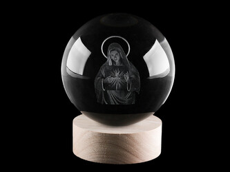 LED svítící skleněná koule Ø10 cm - 1 ks - 3 transparent svatí