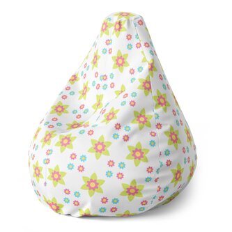 Dětský sedací vak Pear Barevné kytičky: 70 x 95 x 15 cm