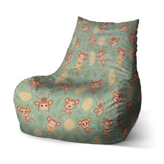 Dětský sedací vak Bean Roztomilé opičky: 60 x 70 x 70 cm
