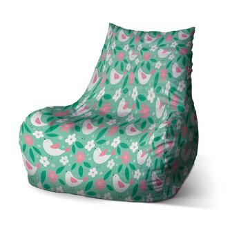 Dětský sedací vak Bean Květiny a ptáčci: 60 x 70 x 70 cm