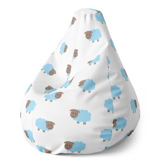 Dětský sedací vak Pear Modré ovce: 70 x 95 x 15 cm