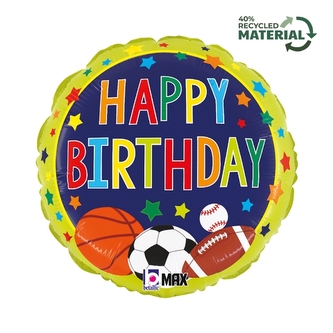 Fóliový balonek Multi-Sports Birthday – 35×35 cm