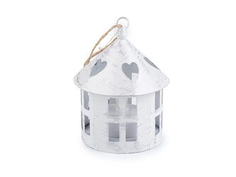 Kovová lucerna svítící k zavěšení - 1 ks - 12 bílá