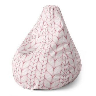 Dětský sedací vak Pear Starorůžové pletení: 70 x 95 x 15 cm