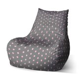 Dětský sedací vak Bean Růžové puntíky na šedé: 60 x 70 x 70 cm