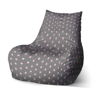 Dětský sedací vak Bean Růžové puntíky na šedé: 60 x 70 x 70 cm
