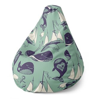 Dětský sedací vak Pear Velryby: 70 x 95 x 15 cm