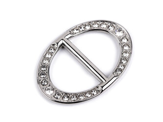 Designová spona s broušenými kamínky průvlek 19 mm - 25 ks - crystal nikl